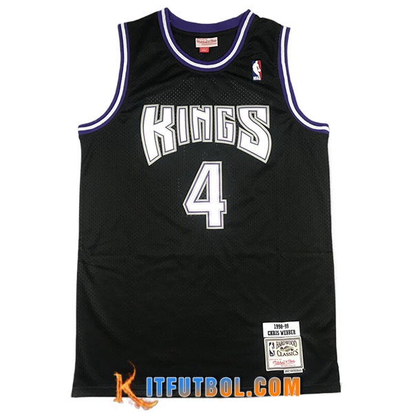 Camisetas NBA Sacramento Kings (WEBBER #4) 2024/25 Negro/Blanco