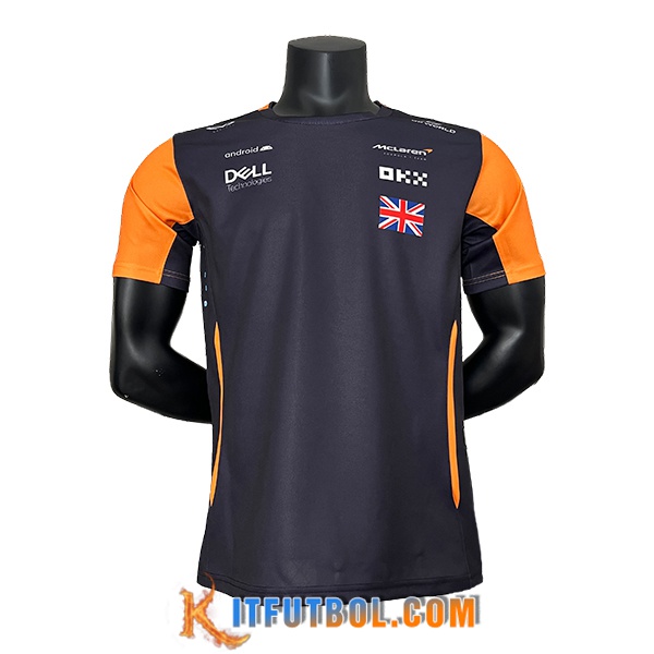 T-Shirt McLaren Team (NORRIS #4) Negro/Naranja 2024