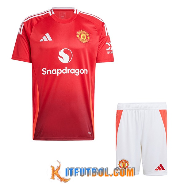 Camisetas Futbol Manchester United Primera + Cortos 2024/2025