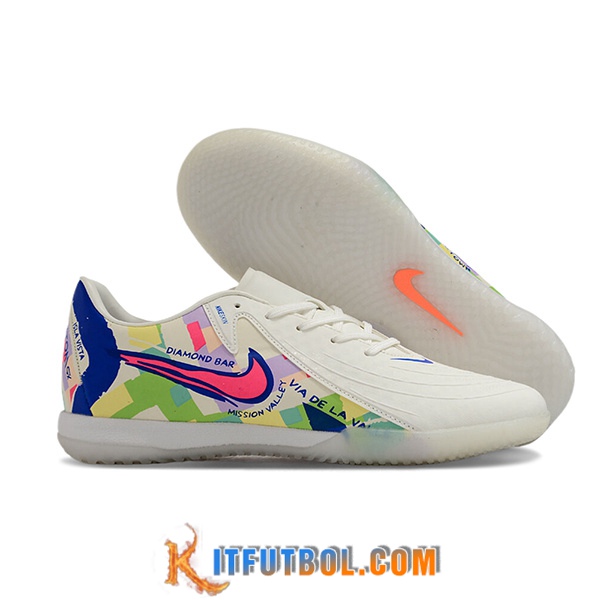 Nike Botas De Fútbol Phantom GX II Elite IC Blanco/Verde/Rosa