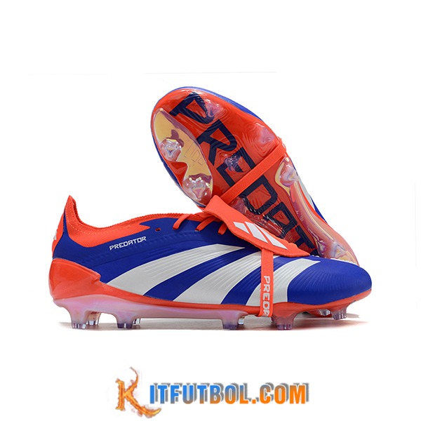Adidas Botas De Fútbol Predator Elite Tongue FG Blanco/Azul/Naranja