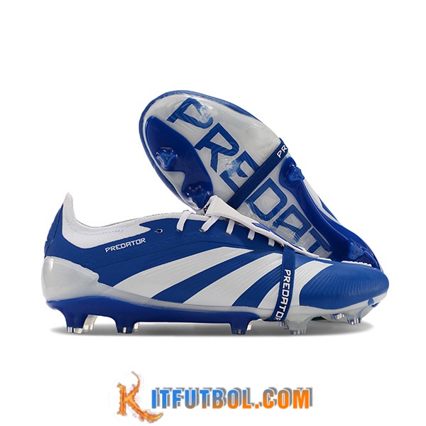 Adidas Botas De Fútbol Predator Elite Tongue FG Azul/Blanco