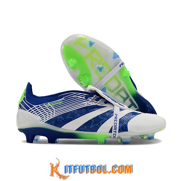 Adidas Botas De Fútbol Predator Elite Tongue FG Azul/Blanco -02