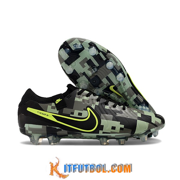 Nike Botas De Fútbol Tiempo Legend X Elite FG Negro/Verde