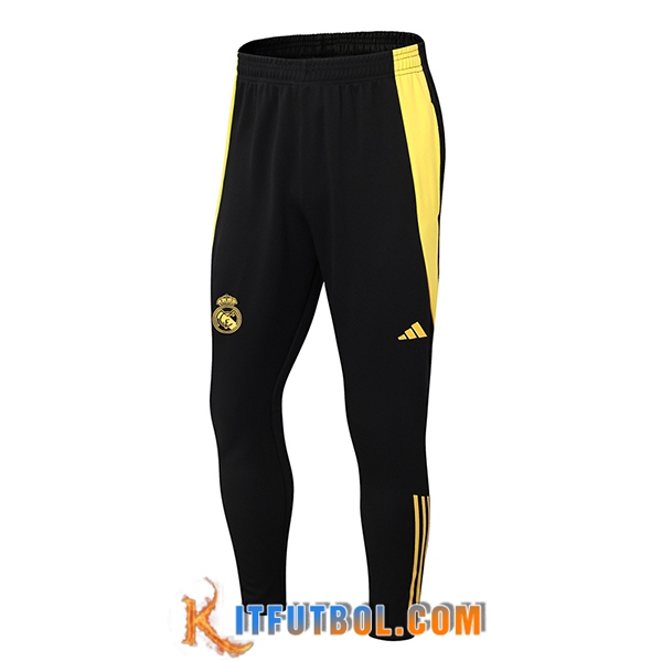 Pantalon Entrenamiento Real Madrid Negro/Amarillo 2024/2025