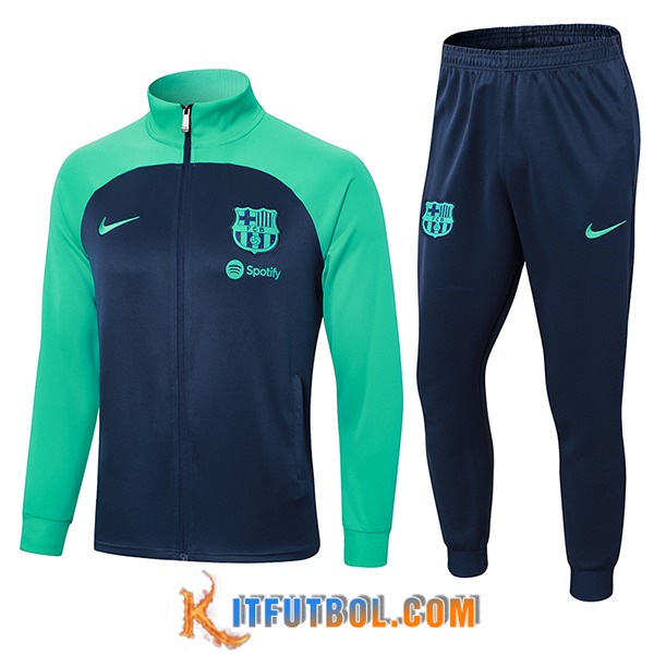 Chandal Equipos De Futbol Chaquetas FC Barcelona Azul/Verde 2024/2025