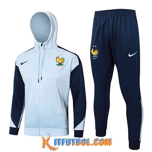 Chaqueta Con Capucha Chandal Rompevientos Francia Azul 2024/2025