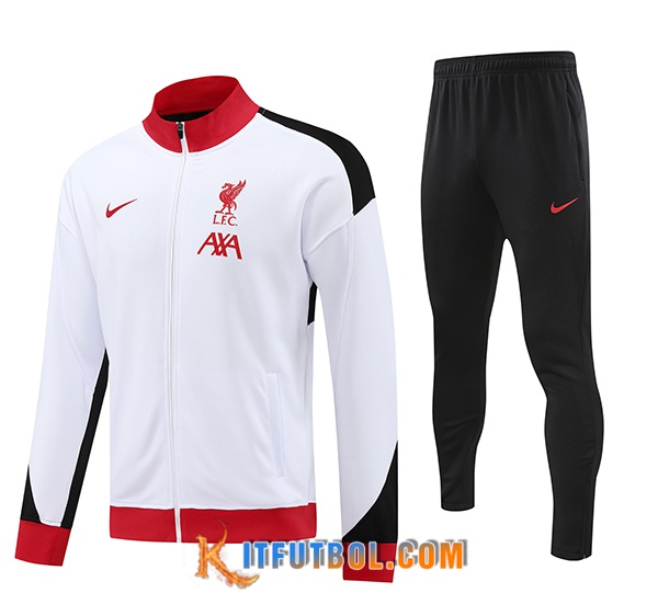 Chandal Equipos De Futbol Chaquetas FC Liverpool Blanco/Rojo 2024/2025