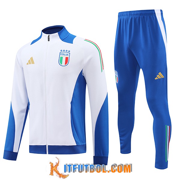 Chandal Equipos De Futbol Chaquetas Italia Blanco/Azul 2024/2025
