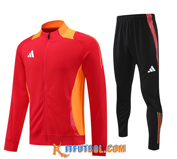 Chandal Equipos De Futbol Chaquetas Adidas Rojo/Naranja 2024/2025 -02