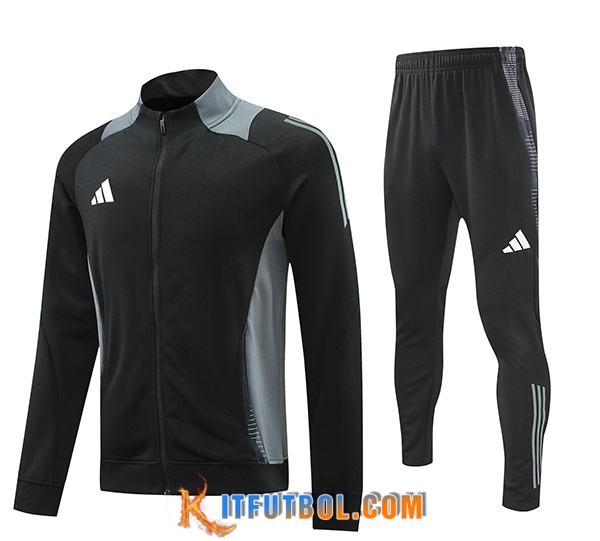 Chandal Equipos De Futbol Chaquetas Adidas Negro/Gris 2024/2025