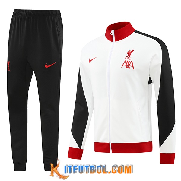 Chandal Equipos De Futbol Chaquetas FC Liverpool Blanco/Rojo/Negro 2024/2025
