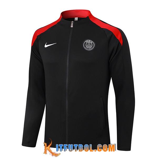 Chaquetas Futbol PSG Negro/Rojo 2024/2025