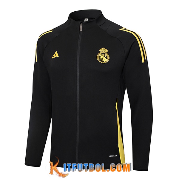 Chaquetas Futbol Real Madrid Negro/Amarillo 2024/2025