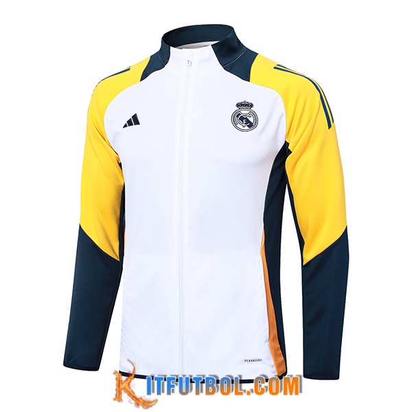 Chaquetas Futbol Real Madrid Blanco/Amarillo/Azul 2024/2025
