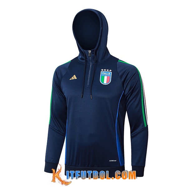 Chaqueta Con Capucha Italia Azul Oscuro 2024/2025