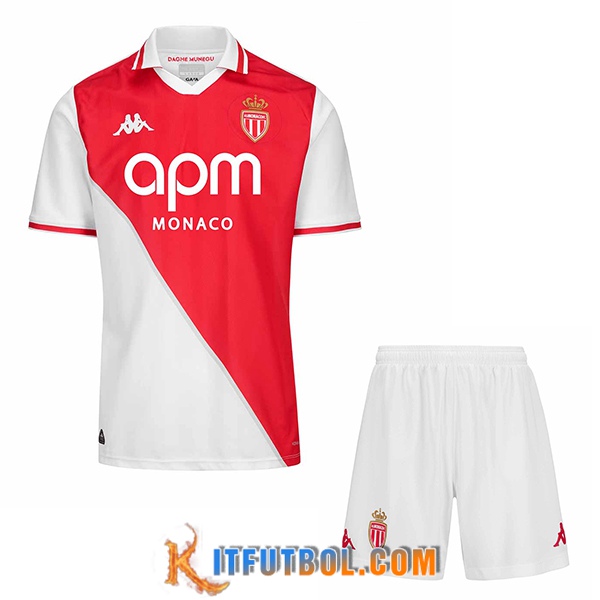 Nueva Camisetas De Futbol AS Monaco Ninos Primera 2024/2025