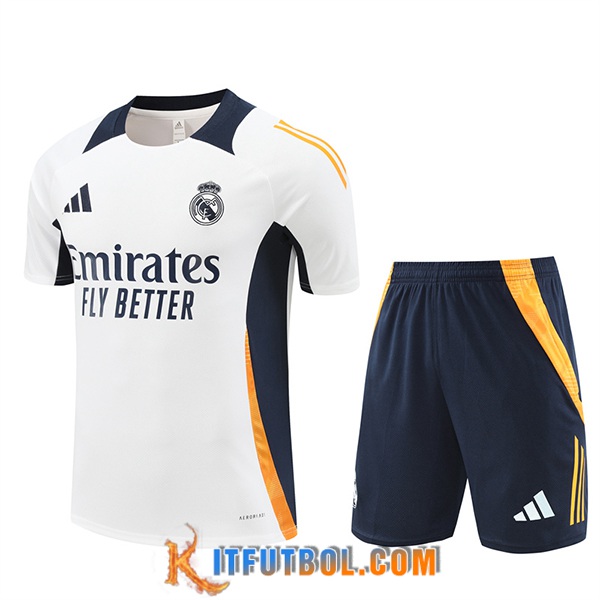 Camiseta Entrenamiento Real Madrid Blanco/Negro/Naranja 2024/2025