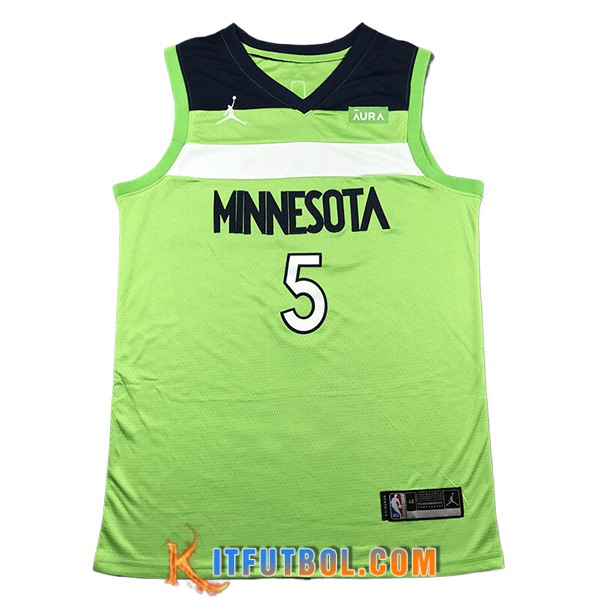 Camisetas Minnesota Timberwolves (EDWARDS #5) 2024/25 Verde/Negro/Blanco