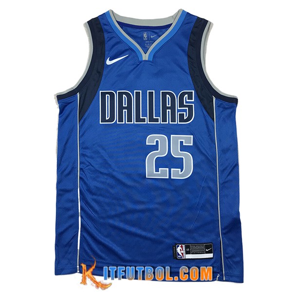 Camisetas Dallas Mavericks (WASHINGTON JR. #25) 2024/25 Azul/Negro