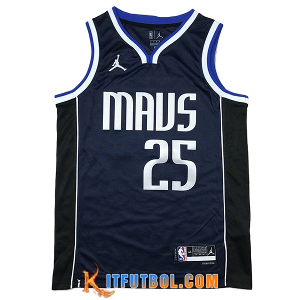 Camisetas Dallas Mavericks (WASHINGTON JR. #25) 2024/25 Azul Oscuro