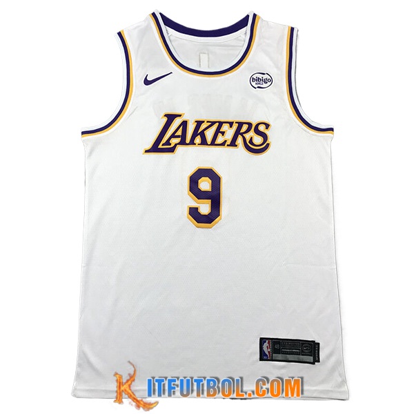 Camisetas Los Angeles Lakers (JAMES JR. #9) 2024/25 Blanco/Violeta/Amarillo