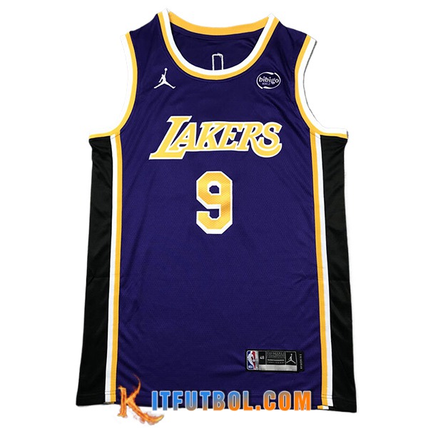 Camisetas Los Angeles Lakers (JAMES JR. #9) 2024/25 Violeta/Amarillo/Negro