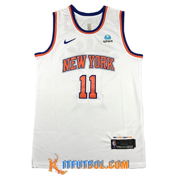 Camisetas New York Knicks (MarrónSON #11) 2024/25 Blanco/Naranja -02