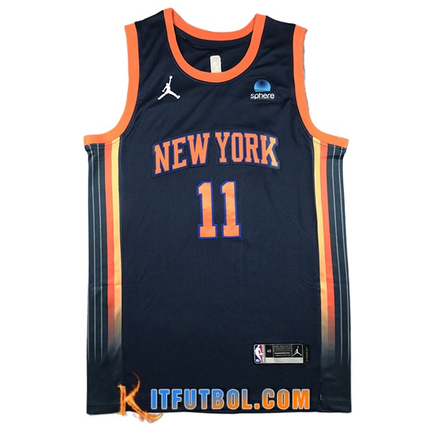 Camisetas New York Knicks (MarrónSON #11) 2024/25 Negro/Naranja -02