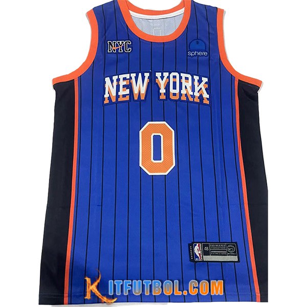 Camisetas New York Knicks (DIVINCENZO #0) 2024/25 Azul/Naranja/Negro