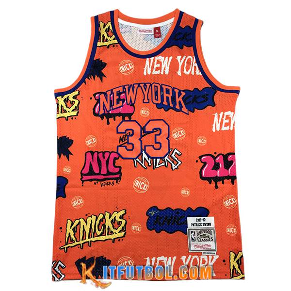 Camisetas New York Knicks (EWING #33) 2024/25 Naranja/Azul/Amarillo/Rosa