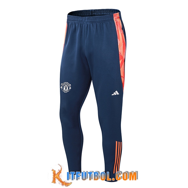 Pantalon Entrenamiento Manchester United Azul/Naranja 2024/2025