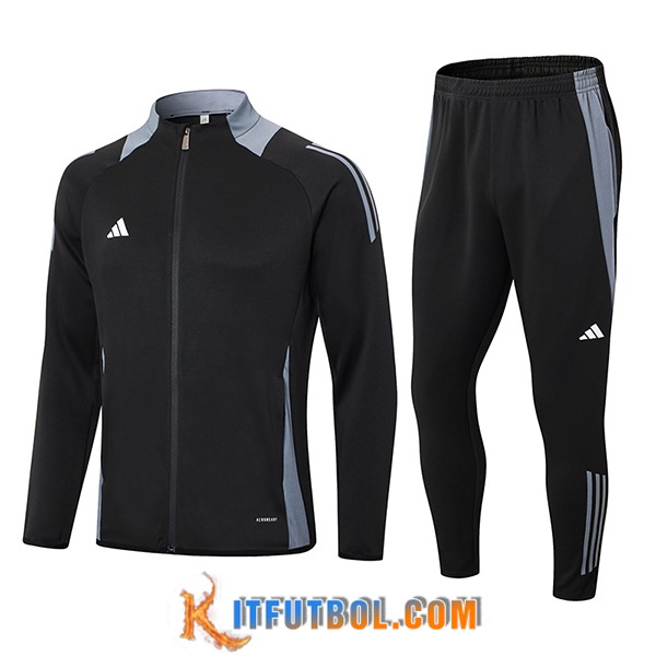 Chandal Equipos De Futbol Chaquetas Adidas Negro/Gris 2024/2025