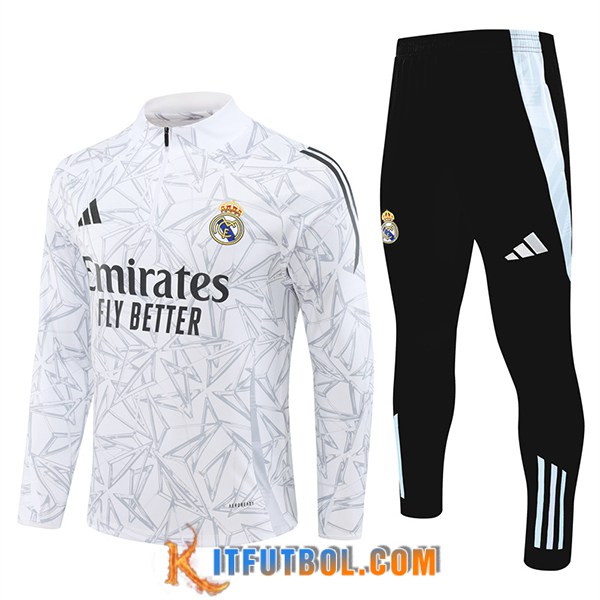 Chandal Equipos De Futbol Real Madrid Blanco/Gris/Negro 2024/2025