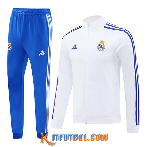 Chandal Equipos De Futbol Chaquetas Real Madrid Blanco/Azul 2024/2025