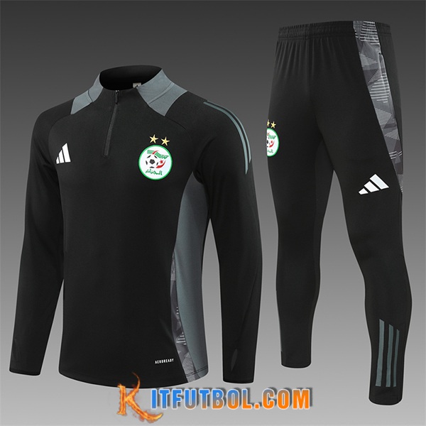 Chandal Equipos De Futbol Algeria Ninos Negro/Gris 2024/2025