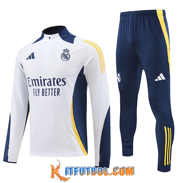 Chandal Equipos De Futbol Real Madrid Ninos Blanco/Azul/Amarillo 2024/2025