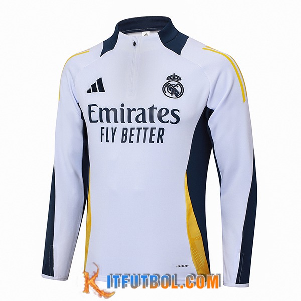 Sudadera De Entrenamiento Real Madrid Blanco/Azul/Amarillo 2024/2025