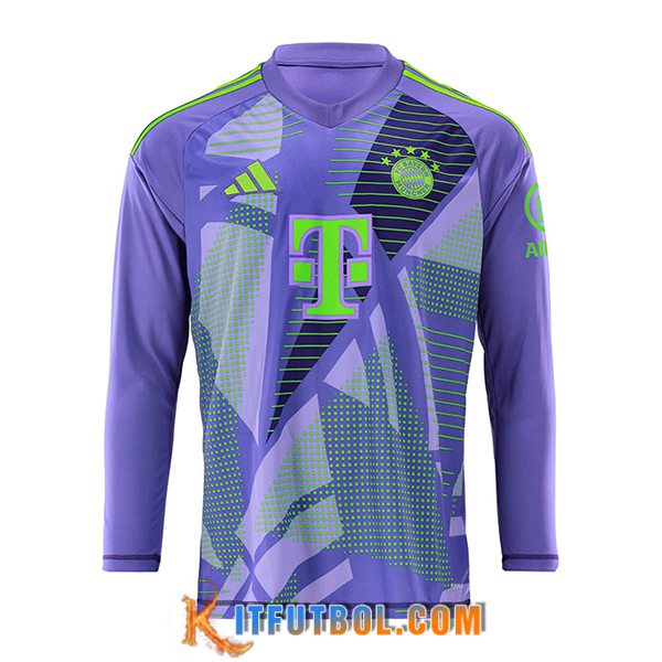 Camisetas De Futbol Bayern Munich Portero Manga Largas Violeta 2024/2025