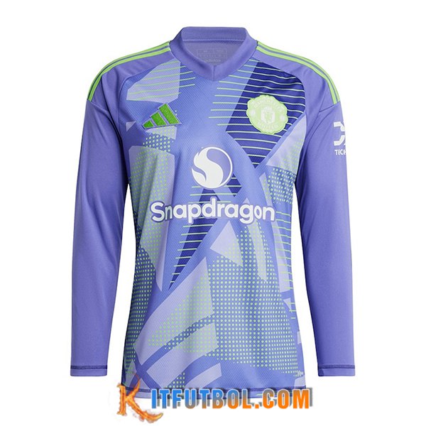 Camisetas De Futbol Manchester United Portero Manga Largas Violeta 2024/2025