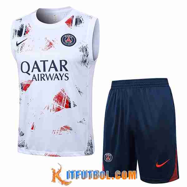 Camiseta Entrenamiento sin mangas PSG Blanco/Rojo/Azul 2024/2025