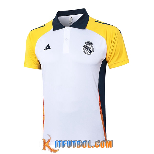 Camiseta Polo Real Madrid Blanco/Amarillo/Azul 2024/2025