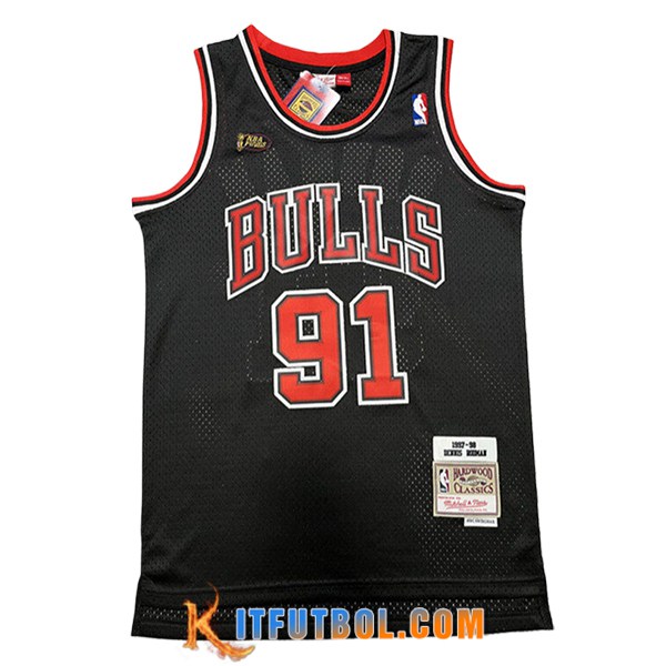 Camisetas Chicago Bulls (RODMAN #91) 2024/25 Negro/Rojo