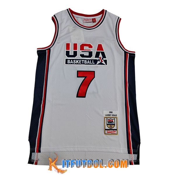 Camisetas USA (BIRD #7) 2024/25 Blanco/Rojo/Negro