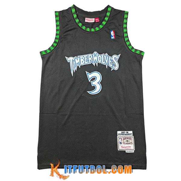 Camisetas Minnesota Timberwolves (EDWARDS #5) 2024/25 Negro/Verde -03