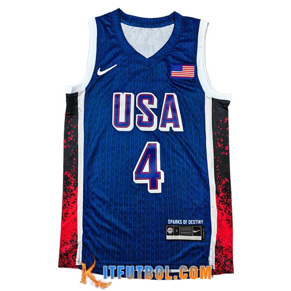 Camisetas USA (CURRY #4) 2024/25 Azul/Rojo/Negro