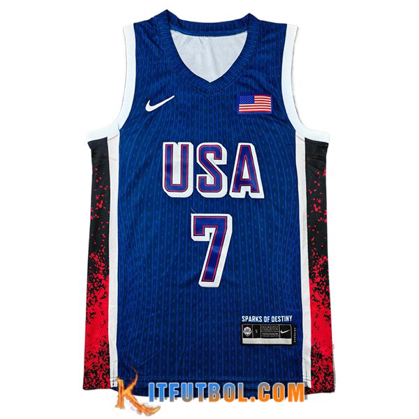 Camisetas USA (DURANT #7) 2024/25 Azul/Rojo/Negro