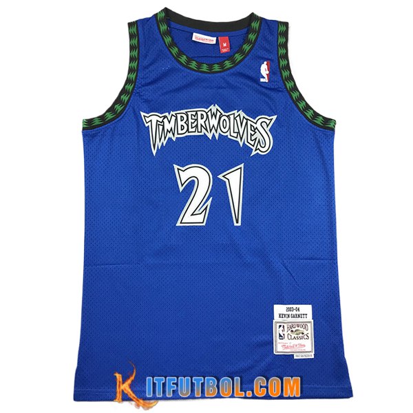 Camisetas Minnesota Timberwolves (GARNETT #21) 2024/25 Azul/Verde -02