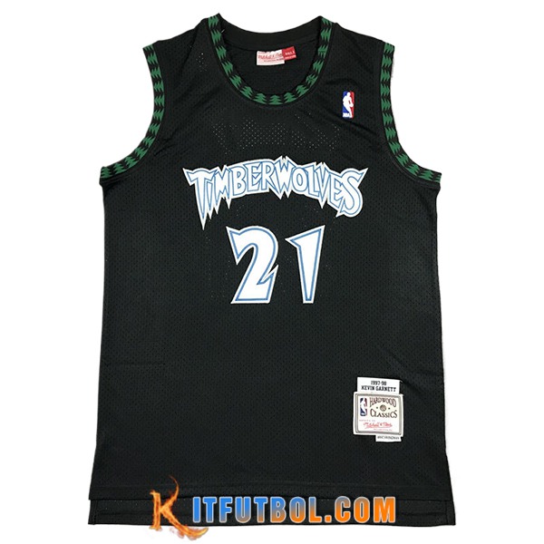 Camisetas Minnesota Timberwolves (GARNETT #21) 2024/25 Negro/Verde -02