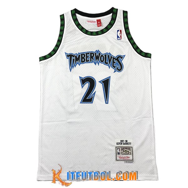 Camisetas Minnesota Timberwolves (GARNETT #21) 2024/25 Blanco/Verde